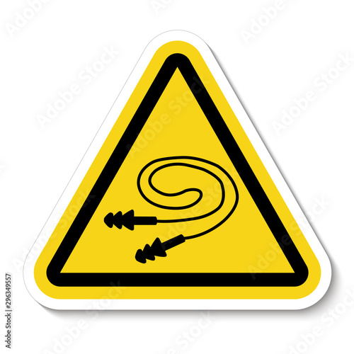Wear Earplugs symbol Isolate On White Background,Vector Illustration