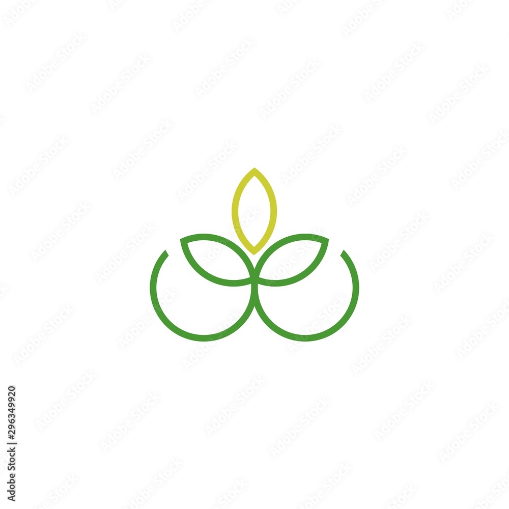 abstract circle leaf logo template
