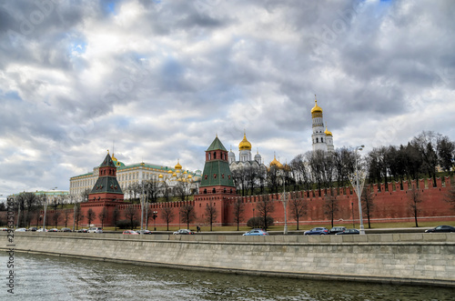 MOSCOW,RUSSIA - MARCH 11,2014: Moscow Kremlin and the waterfront. Moscow. Russia