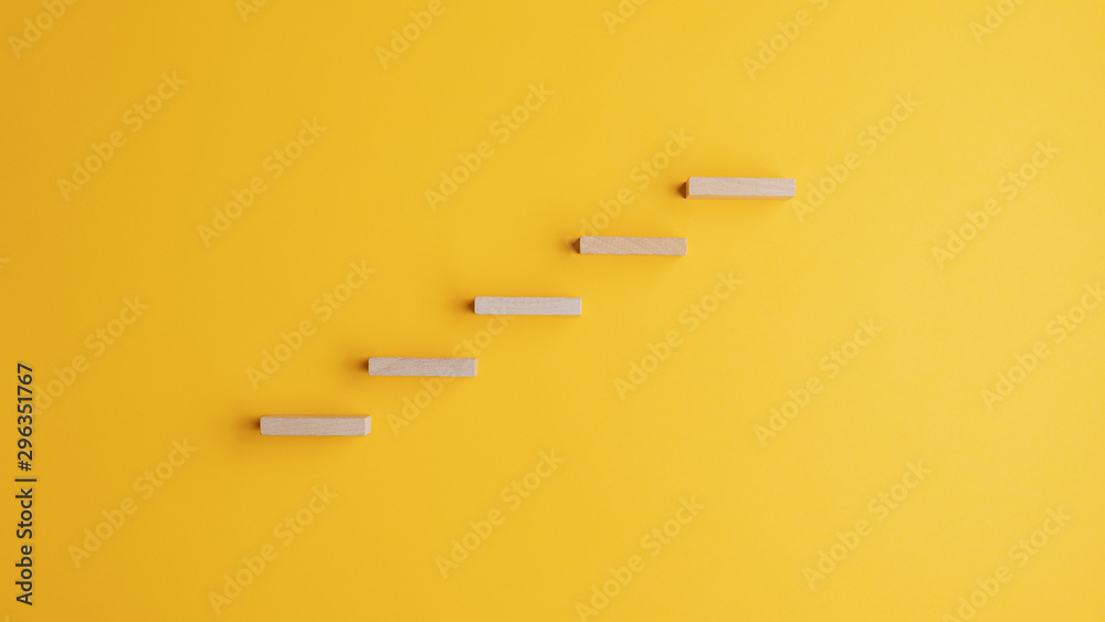Stairway made of wooden pegs - obrazy, fototapety, plakaty 