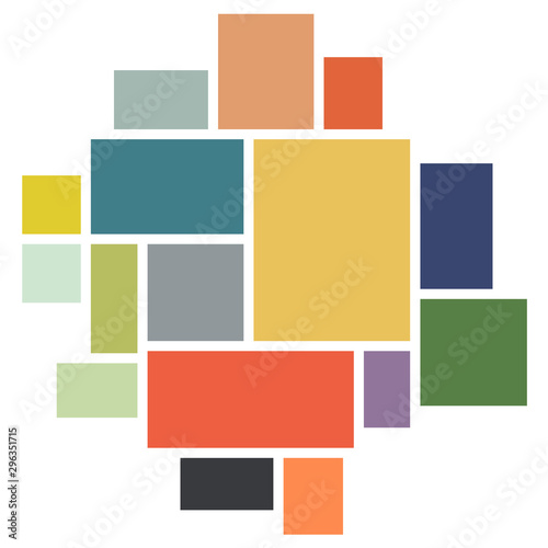 Vector Mood Board & Branding Presentation. Creative Theme Mood Board, Logo Template, Collage Frames with Universal Colour Palette. Picture Display & Montage.