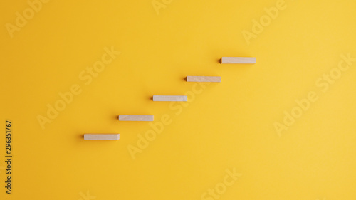 Quadro su tela Stairway made of wooden pegs