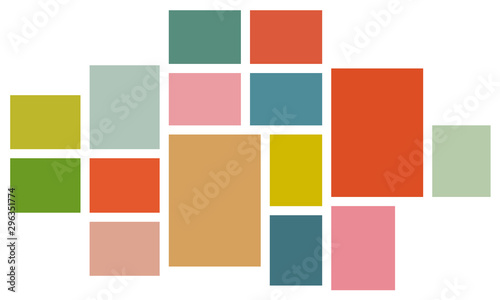 Vector Mood Board & Branding Presentation. Creative Theme Mood Board, Logo Template, Collage Frames with Universal Colour Palette. Picture Display & Montage.