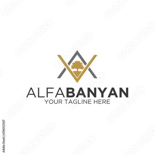 Fotografija Letter A and Letter V Banyan logo