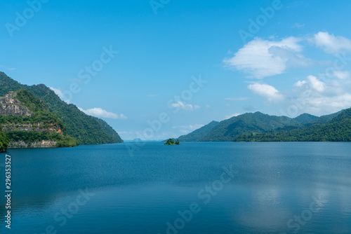 View of island from Kanchanaburi Thailand 