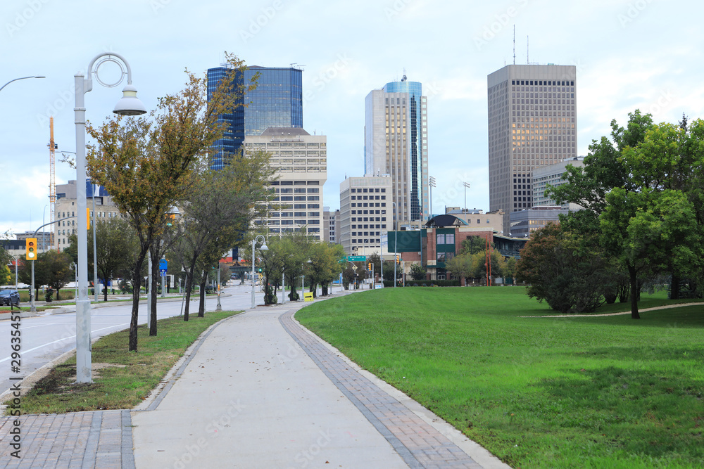 Winnipeg, Canada city center in autumn