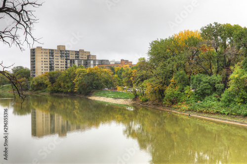 Assiniboine River scene in Winnipeg, Canada