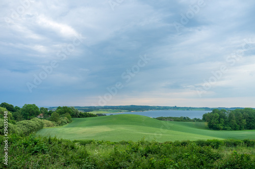 View on Helgenæs in Denmark at daytime and cloudy sky