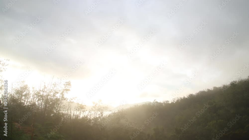 4k mountain landscape timelapse moving clouds on morning. 4k mountain landscape timelapse moving clouds on morning.
