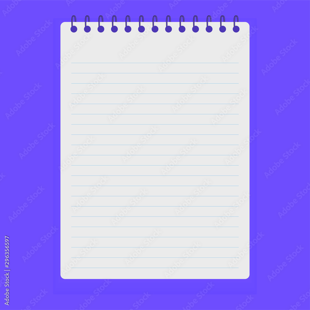 Realistic notebook or notepad with binder. Memo note pad or diary paper page templates. Vector illustration Realistic notebook or notepad with binder. Memo note pad or diary paper page templates. Vector illustration