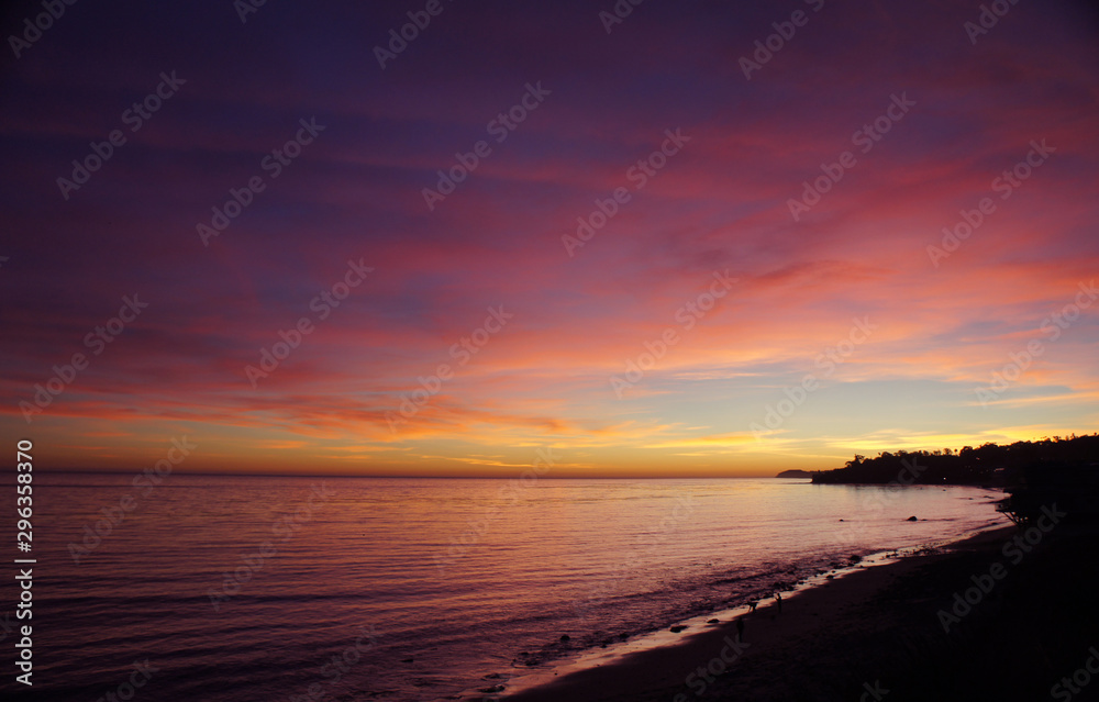 Sunset in Malibu, California, USA. Inspirational nature image. Copy space for message/ text.