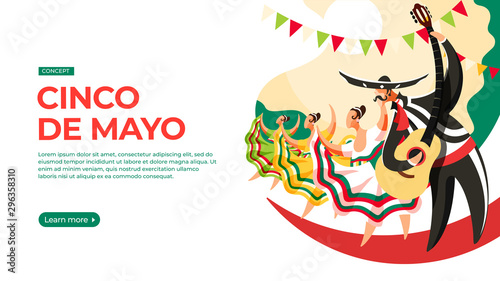 Men and women take part in the parade on the occasion of cinco de mayo.