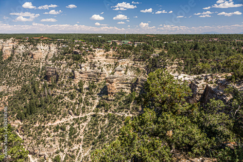 view from  Maricopa Point to Grand Canyon Village and Bright Angel Trail photo