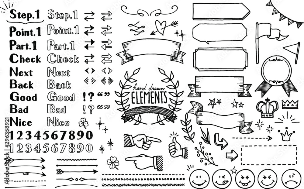 ボールペン風手書きアイコンセット Stock Vector Adobe Stock