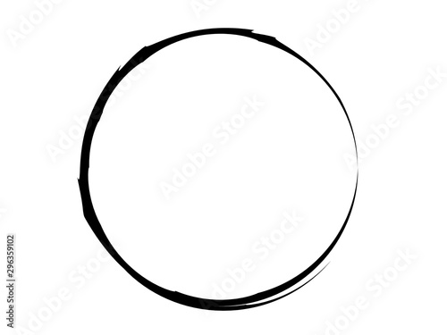 Grunge circle made of oval shape.Grunge circle made of black ink.Grunge element made for your design.