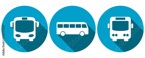 Symbols for bus transport, front and side views
