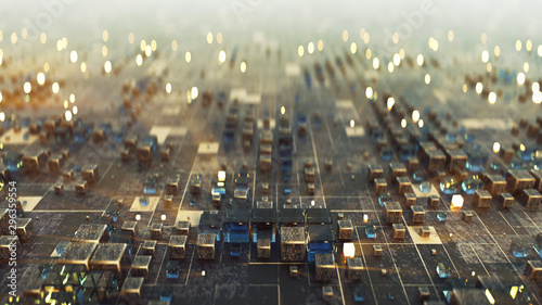 Futuristic sci-fi surface w...