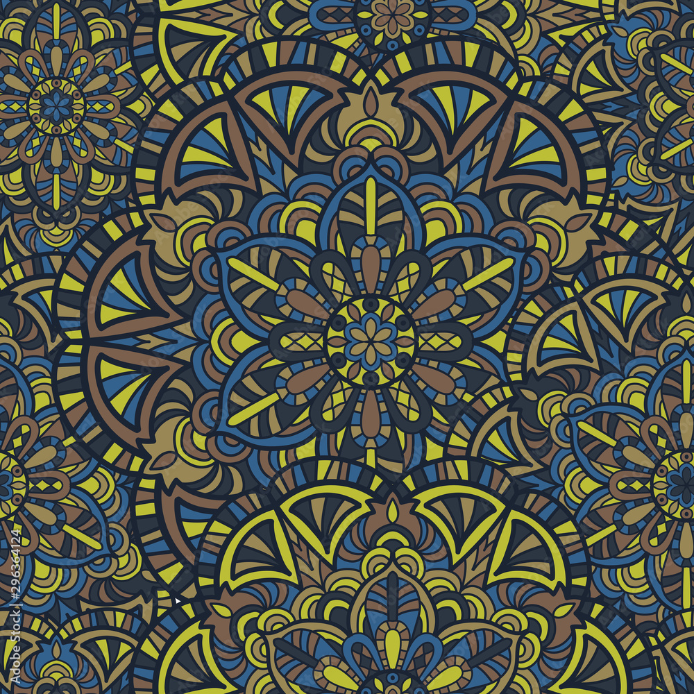 Mandala vector seamless pattern background. Tribal ornament. Mandala vector seamless pattern background. Tribal ornament.