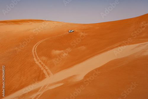 Sultanate Of Oman, Wahiba Sands, Dune bashing in a SUV