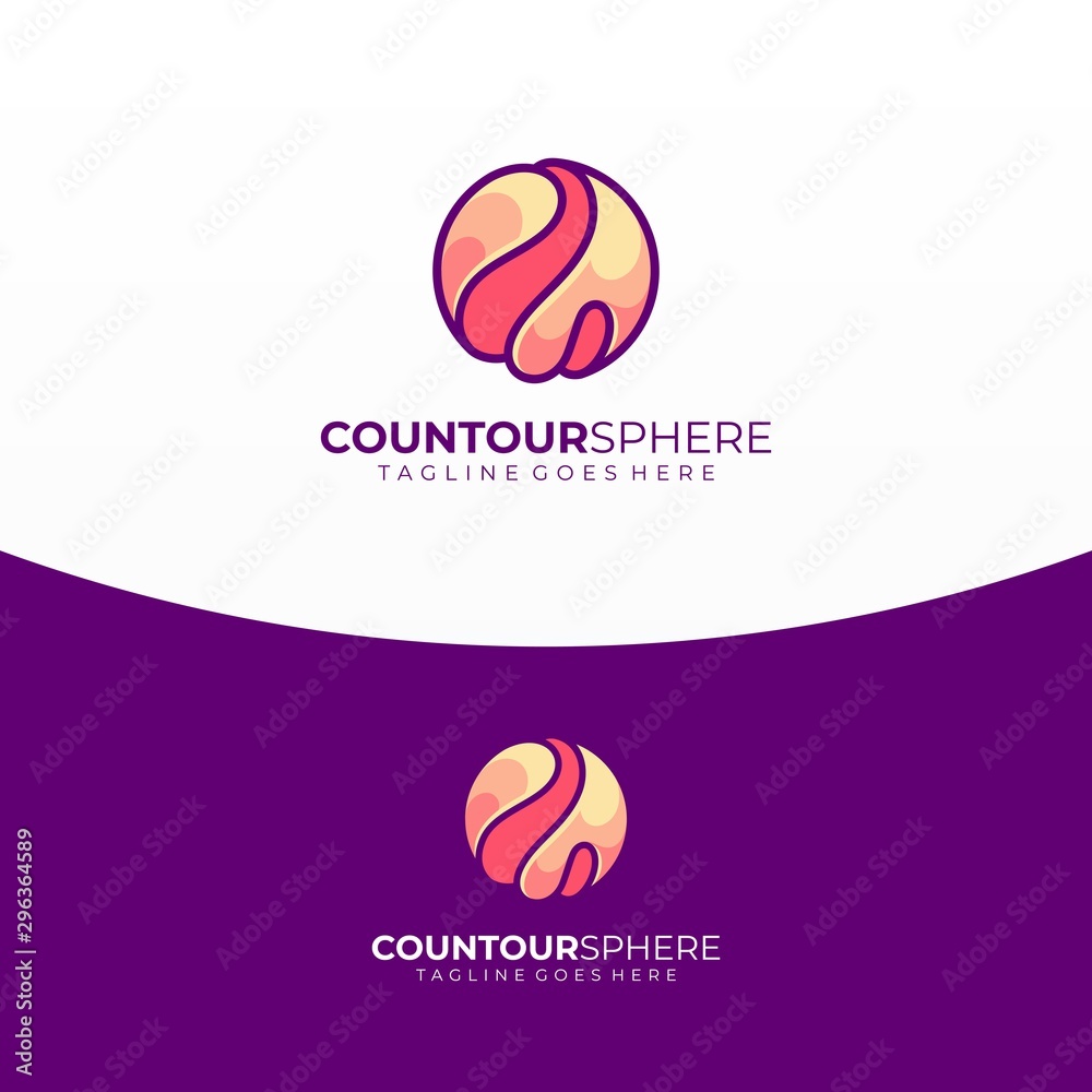 Abstract sphere Dimensional Flat Colorful Modern Icon Vector Template