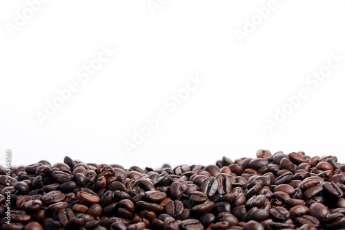 Brown of Roasted coffee beans with copy space.