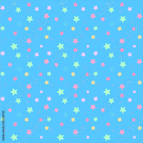Abstract blue and rainbow star seamless pattern background.Modern swatch paint for birthday card  invitation  sale wallpaper  holiday wrapping paper  fabric  bag print  t shirt  workshop advertising