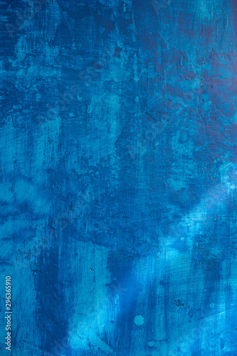 Beautiful blue painted grunge wall texture, different blue tones © Александр Клюйко