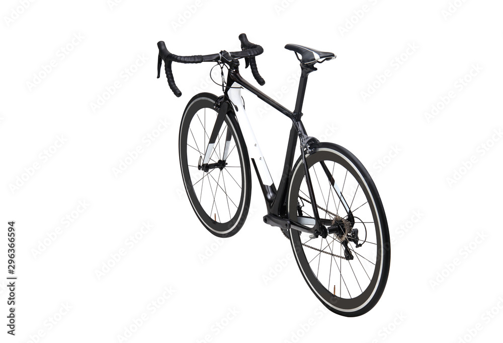 Isolated Carbon Road bike in Perspective View