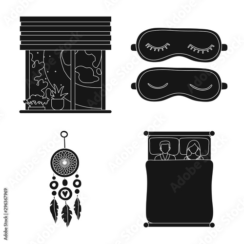 Vector illustration of dreams and night sign. Collection of dreams and bedroom stock vector illustration.