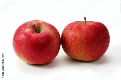 Red apple isolated on white background. Apple Clipping Path. Apple studio shooting