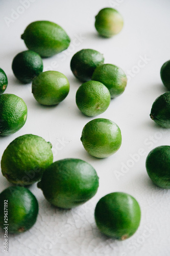 Limes placed on table