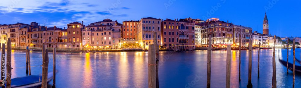 Venice. Panorama of the Grand Canal at sunset.