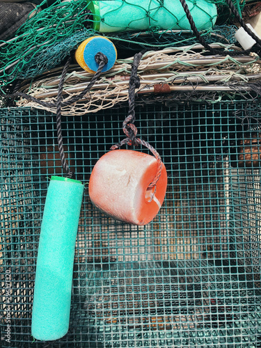View of crab trap cage