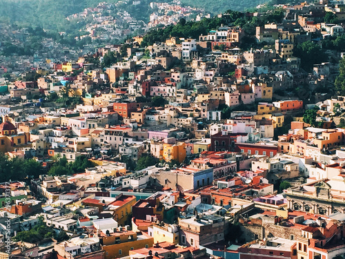 Aerial view of buildings in populated town