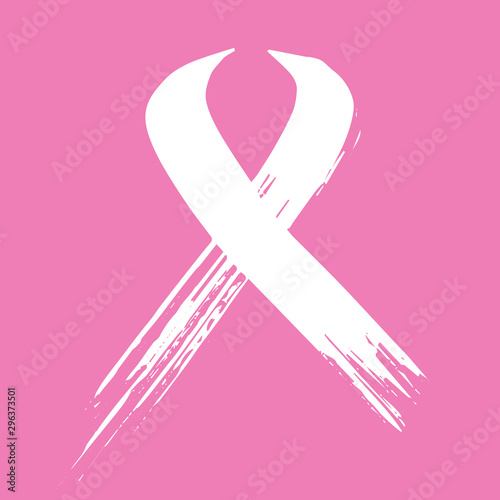 Ribbon Loop Breast Cancer Awareness Vector Icon