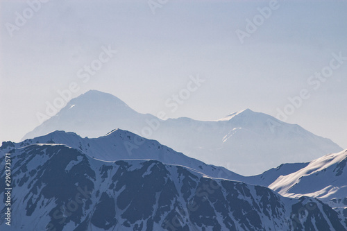View of snowy mountain peaks