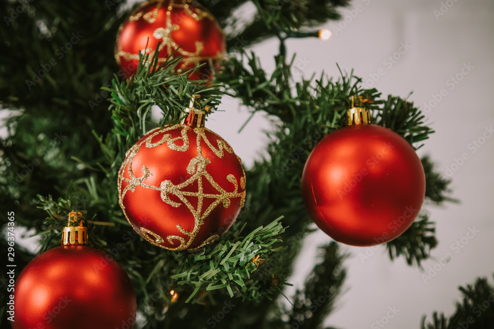 christmas tree ornaments and balls detail christmas tree ornaments and balls detail