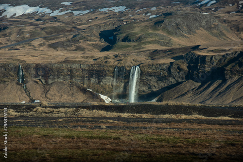 Seljalandsfoss waterfall is located in the South Region in Iceland.