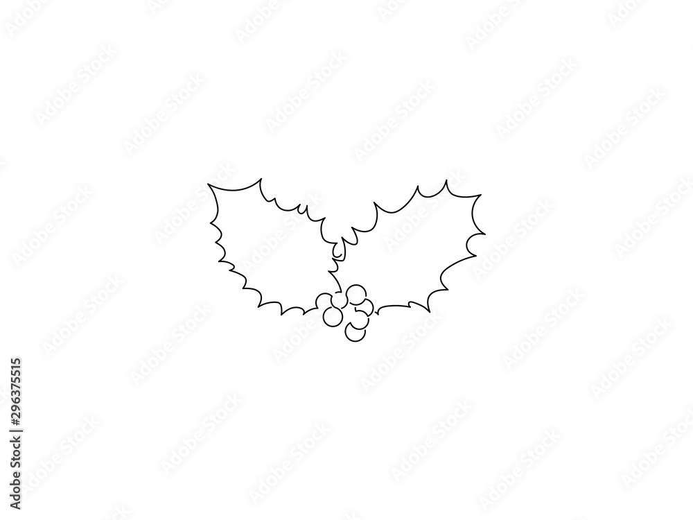Mistletoe isolated line drawing, vector illustration design. Christmas collection. Mistletoe isolated line drawing, vector illustration design. Christmas collection.
