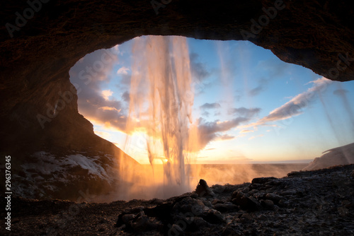 Seljalandsfoss waterfall is located in the South Region in Iceland.