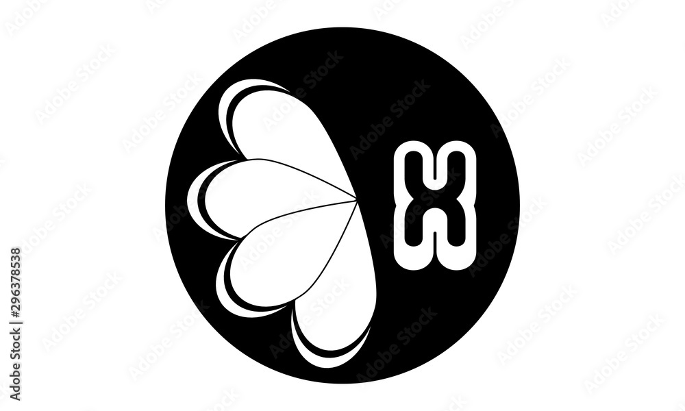 Design of floral, stylish, vector logo with letter. Monogram in black and white. Design of floral, stylish, vector logo with letter. Monogram in black and white.