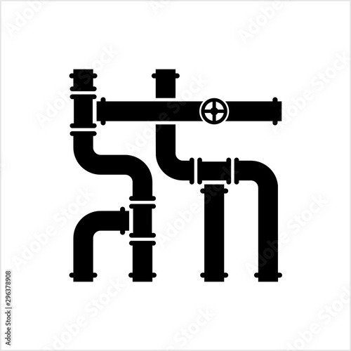 Pipe Icon, Pipe Fitting Icon, Water, Gas, Oil Pipeline, Plumbing Work