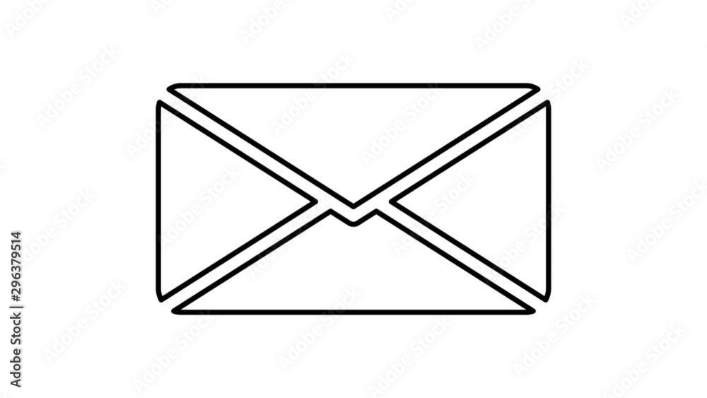 animation of line icon mail, message animation of line icon mail, message