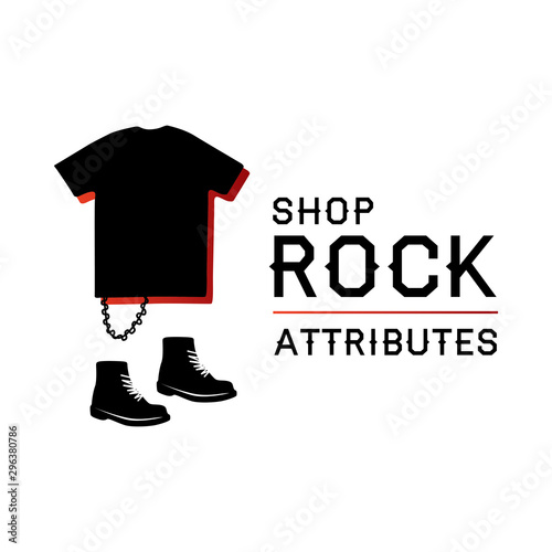 Vector logo for rock shop paraphernalia and symbols
