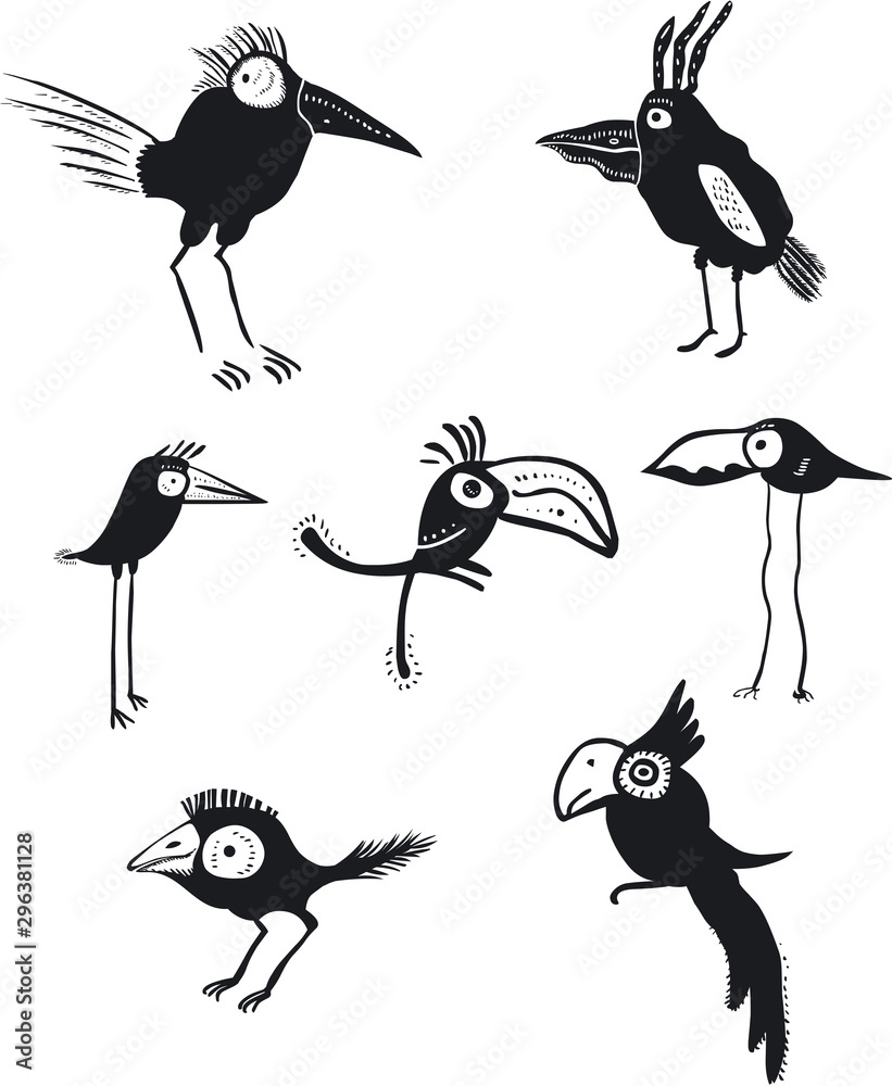 Obraz premium Set of Funny birds 