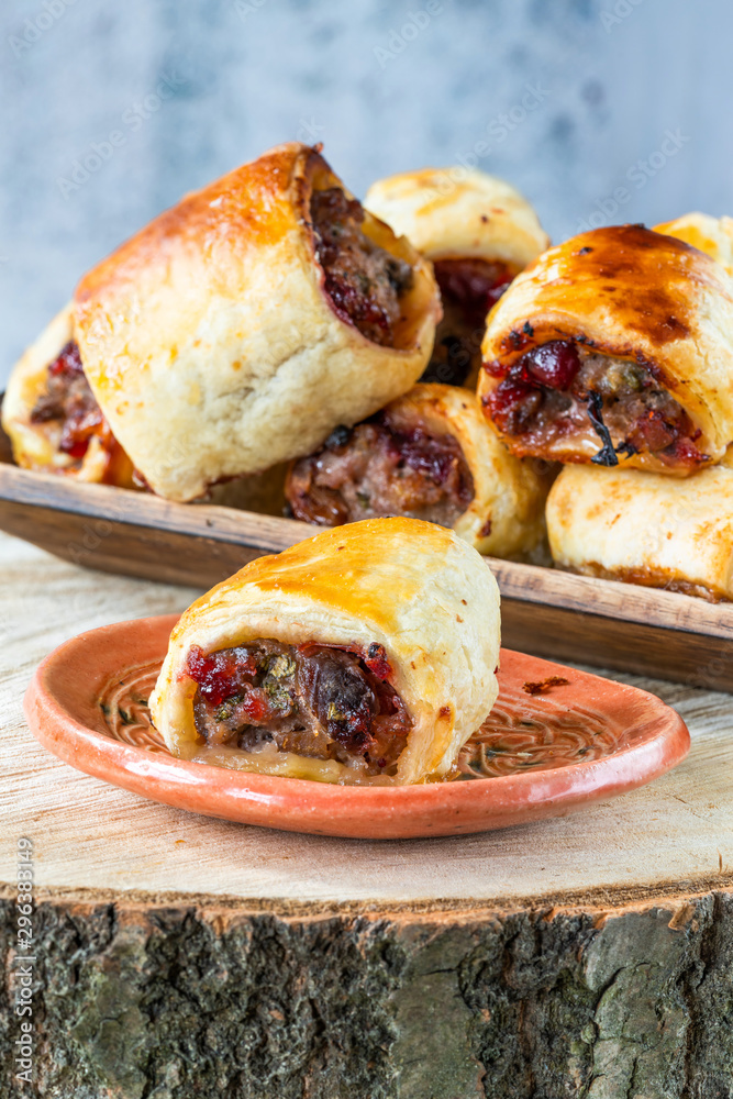 Homemade sausage, cranberry, chestnut and sage rolls Homemade sausage, cranberry, chestnut and sage rolls