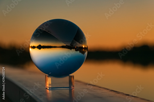 Crystal ball sunset shot at Plattling, Isar, Bavaria, Germany © Martin Erdniss