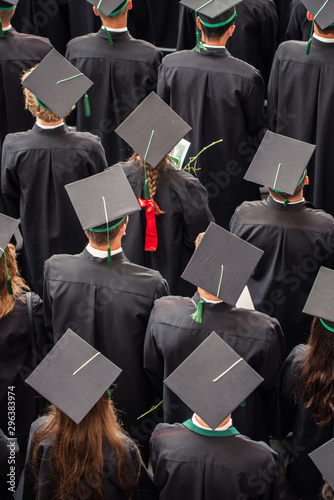 Student group on his graduation ceremony in graduation hat