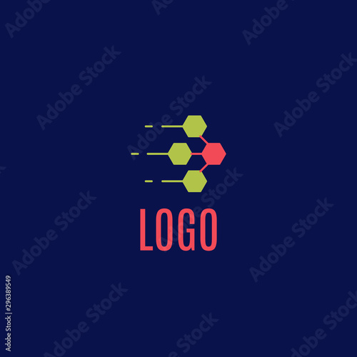 Vector Modern Geometric Molecule logo. Speed business concept