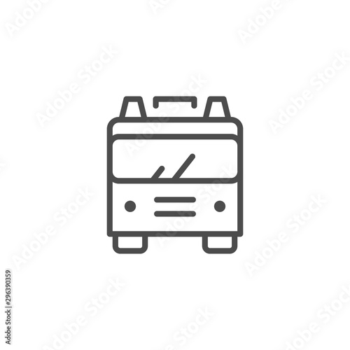 Fire engine line outline icon